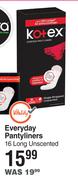 Kotex Everyday Pantyliners 16 Long Unscented