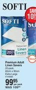 Softi Premium Adult Linen Savers 20 Pack 60cm x 90cm Extra Large-Per Pack