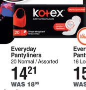 Kotex Everyday Pantyliners 20 Normal Assorted