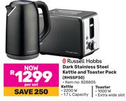 Russell Hobbs Dark Stainless Steel Kettle And Toaster Pack RHSSP30-Per Set