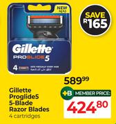 Gillette Proglide 5 5-Blade Razor Blades 4 Cartridges