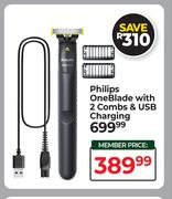 Philips One Blade With 2 Combs & USB Charging