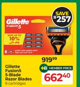 Gillette Fusion 5 5-Blade Razor Blades 8 Cartridges