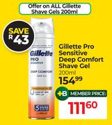 Gillette Pro Sensitive Deep Comfort Shave Gel-200ml