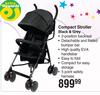 Baby Things Compact Stroller (Black & Grey)