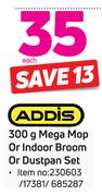 Addis 300g Mega Mop Or Indoor Broom Or Dustpan Set-Each