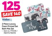 Waltex 2-Piece Luxury Foam Printed Set Bath Mat Set-Per Set