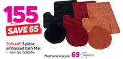 Tuftcraft 3-Piece Embossed Bath Mat-Per Set