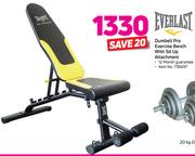 Everlast Dumbell Pro Exercise Bench With Sit Up Attachment