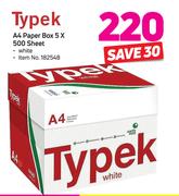 Typek A4 White Paper Box 5 X 500 Sheet