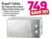 Russell Hobs 20Ltr Manual Microwave Mirror Finish RHMA-20L