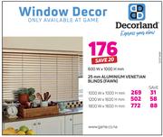 Decorland 25mm Aluminium Venetian Blinds FAWN 600W x 1000H mm