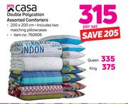 Casa Queen Polycotton Assorted Comforters Including Two Matching Pillowcases-Per set