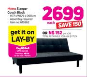 Metro Sleeper Couch Black-Each