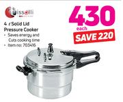 Tissolli 4Ltr Solid Lid Pressure Cooker-Each