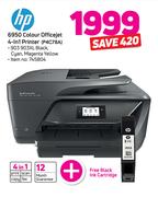 HP 6950 Colour Officejet 4 In 1 Inkjet Printer P4C78A With Free Black Ink Cartridge