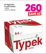 Typek A4 White Paper Box-5 x 500 Sheets