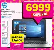 HP 15.6" Intel Core i3 Notebook 15-AY035NI