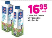Clover Full Cream UHT Long Life Milk Box-1Ltr Each