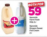 Nammilk Farm Fresh Milk-2Ltr + Nammilk Omaere Sweet Full Cream-2Ltr-For Both