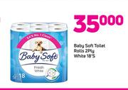 Baby Soft Toilet Rolls 2Ply White-18's