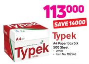 Typek A4 White Paper Sheet Box 5 x 500 Sheet