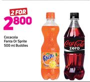 Cocacola, Fanta Or Sprite-2x500ml Buddies
