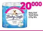 Baby Soft Toilet Rolls 2-Ply 18’s
