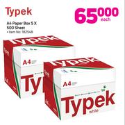 Typek A4 White Paper Box 5 X 500 Sheet-Each