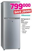 Hisense 2 Door Refrigerator Silver 215Ltr