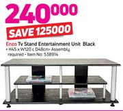 Enzo TV Stand Entertainment Unit Black (H45 x W120 x D48cm)