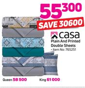 Casa Plain And Printed King Sheets