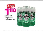Heinken Lager Beer Cans-6x500ml
