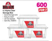 Big Jim 4Ltr Alpha Clear Storage Box-For 3