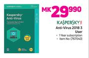 Kaspersky Anti-Virus 2018 3 User