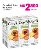 Ceres Fruit Juice-6x200ml Per Pack