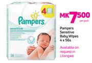 Pampers Sensitive Baby Wipes 4x56s-Per Pack