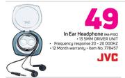 JVC In Ear Headphone HA-F10C