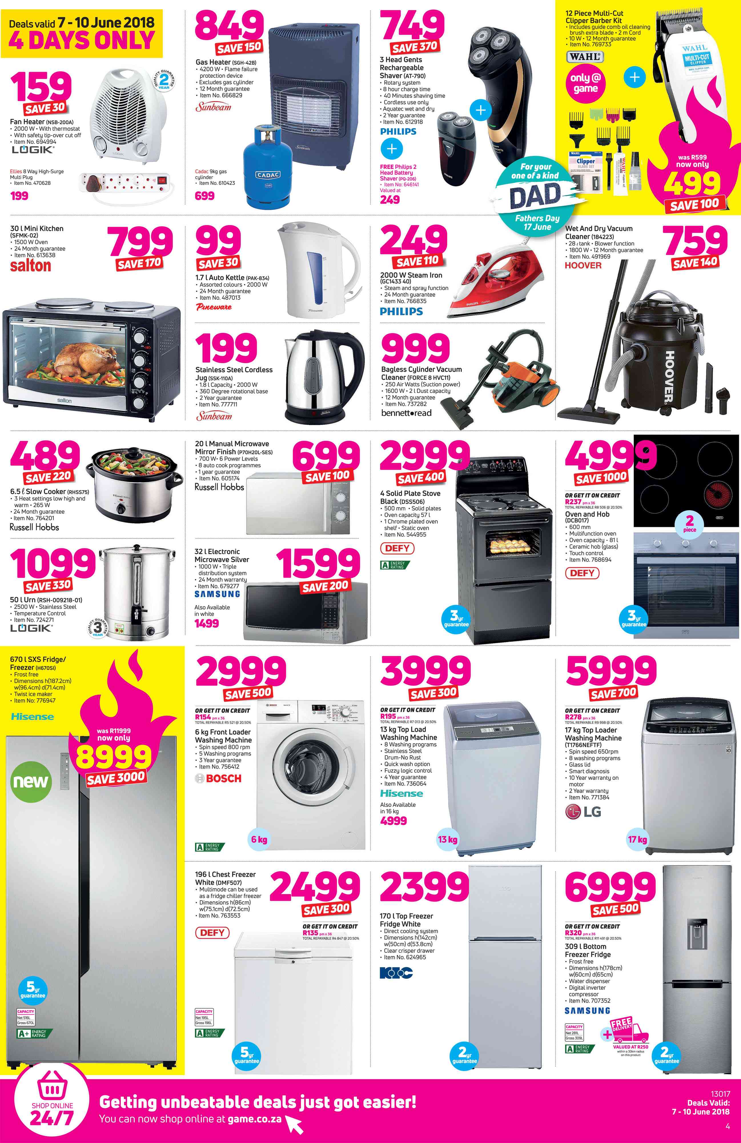 Special Sunbeam Gas Heater SGH42B — www.guzzle.co.za