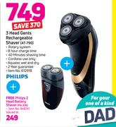 Philips 3 Head Gents Rechargeable Shaver AT-790