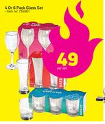 4 Or 6 Pack Glass Set-Per Set
