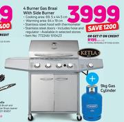 Ketla 4 Burner Gas Braai With Side Burner