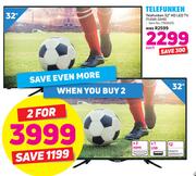 Telefunken 32” HD LED TV TLEDD-32HD-Each