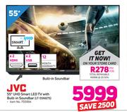 JVC 55” UHD Smart LED TV With Built-In Soundbar LT-55N875