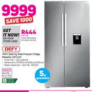 Defy 740Ltr Side By Side Freezer Fridge Metallic DFF437