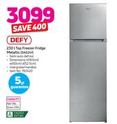 Defy 230Ltr Top Freezer Fridge Metallic DAD241