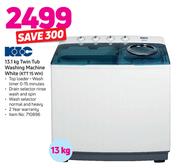 KIC 13.1kg Twin Tub Washing Machine White KTT15 WH