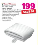 Pure Pleasure Non Fitted Single Electric Blanket
