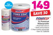 Powafix Powacoat Waterproofer-5Ltr Each Free Membrane