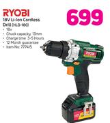 Ryobi 18V Li-Ion Cordless Drill HLD-180